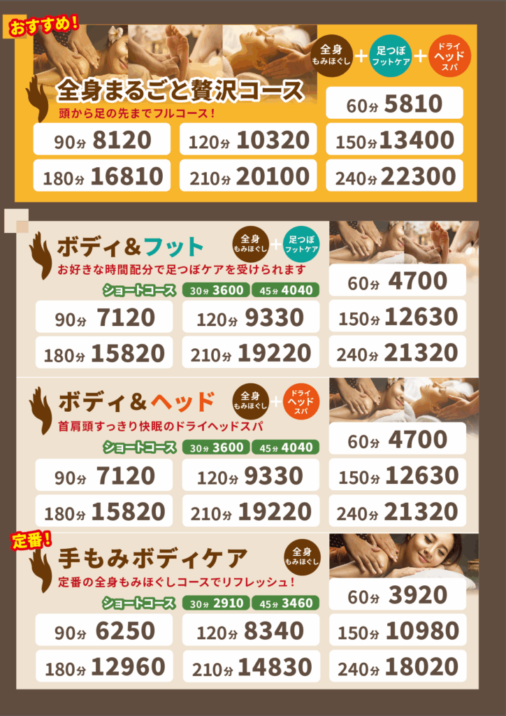 タイ古式マッサージ手もみ職人|メニュー2